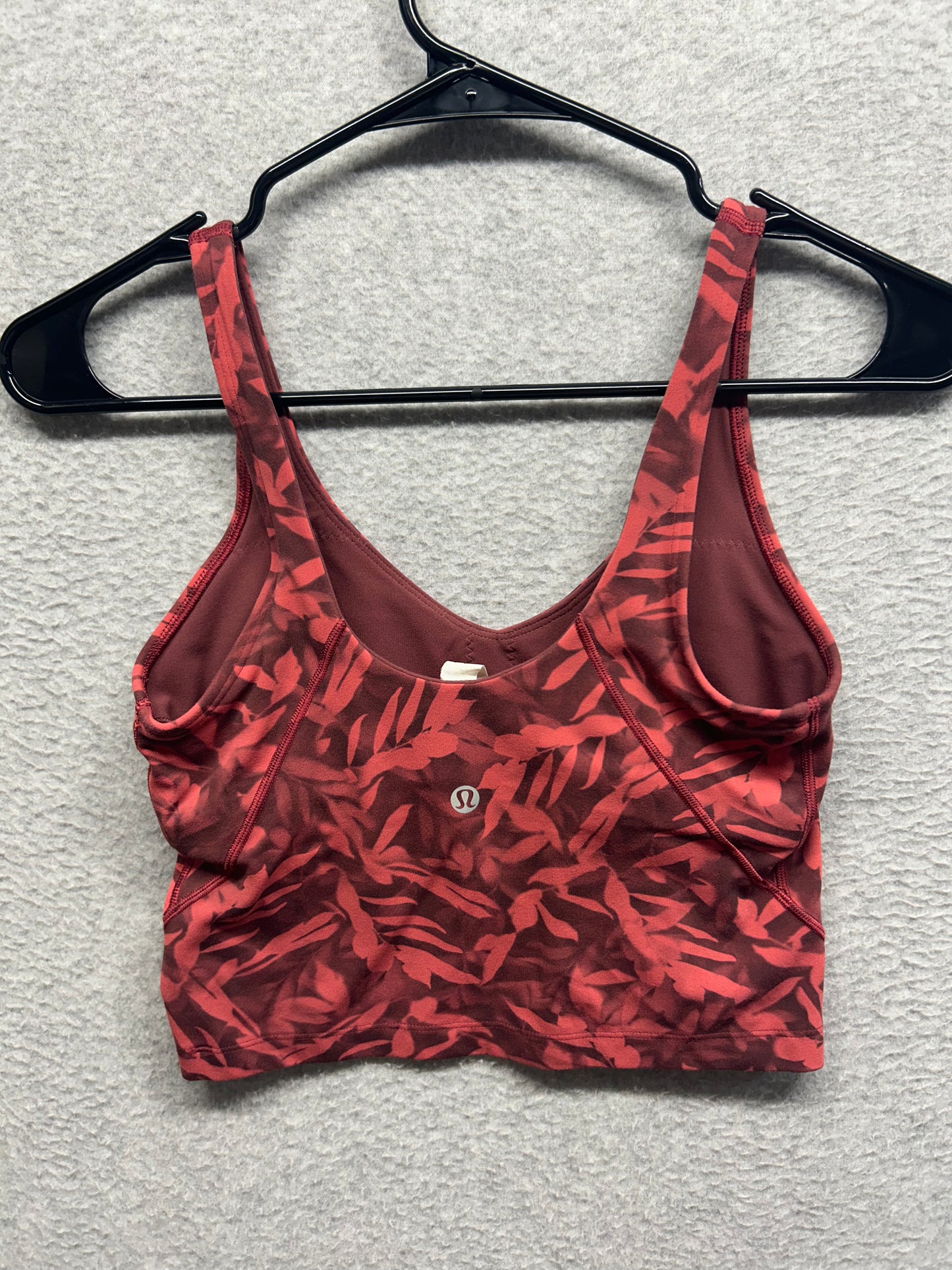 Lululemon Align Cropped Tank Top Size 4 Spray Leaf Fireside Red Multi