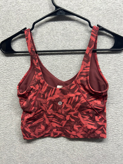 Lululemon Align Cropped Tank Top Size 4 Spray Leaf Fireside Red Multi