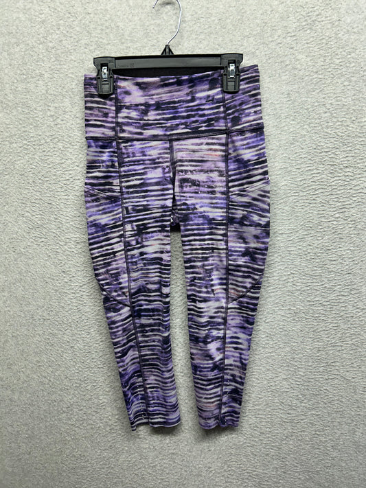 Lululemon Fast & Free Crop II Nulux 19" Size 4 New Horizon Multi