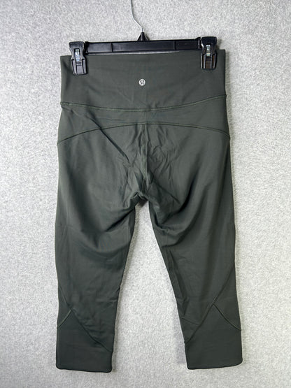 Lululemon In Movement Crop Everlux 20" Size 8 Evergreen