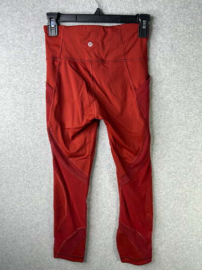 Lululemon Run Smoothly Crop 23" Size 4 Dark Sport Red
