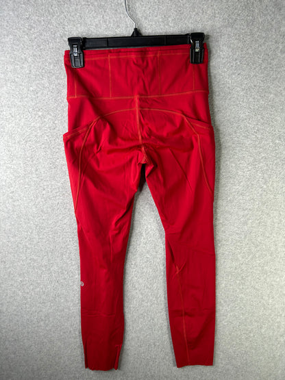 Lululemon Fast & Free 7/8 Tight II Non-Reflective Nulux 25" Size 6 Dark Red
