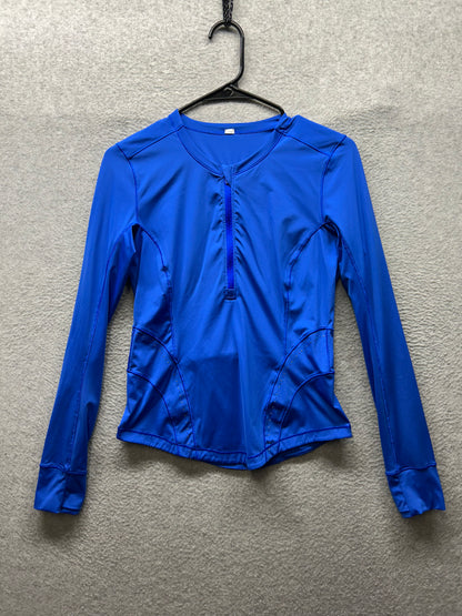 Lululemon Flash Forward Half Zip Size 4 Cerulean Blue