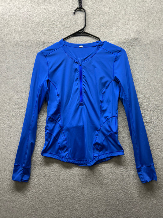Lululemon Flash Forward Half Zip Size 4 Cerulean Blue