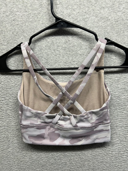 Lululemon Energy Bra Long Line Ribbed Size 4 Incognito Camo Jacquard Iced Iris Violet Verbana
