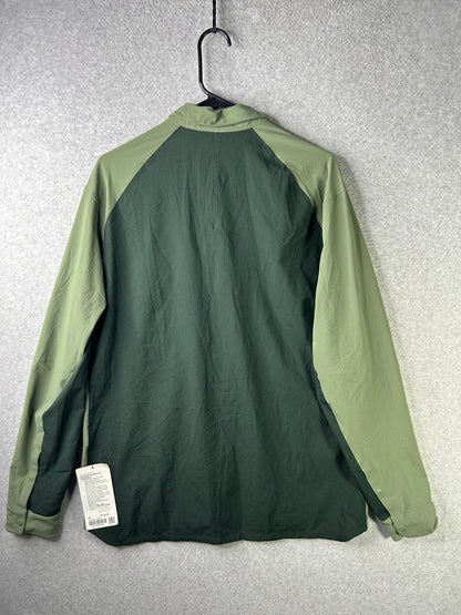 Lululemon Double Pocket Long Sleeve Overshirt Size XL Green Twill