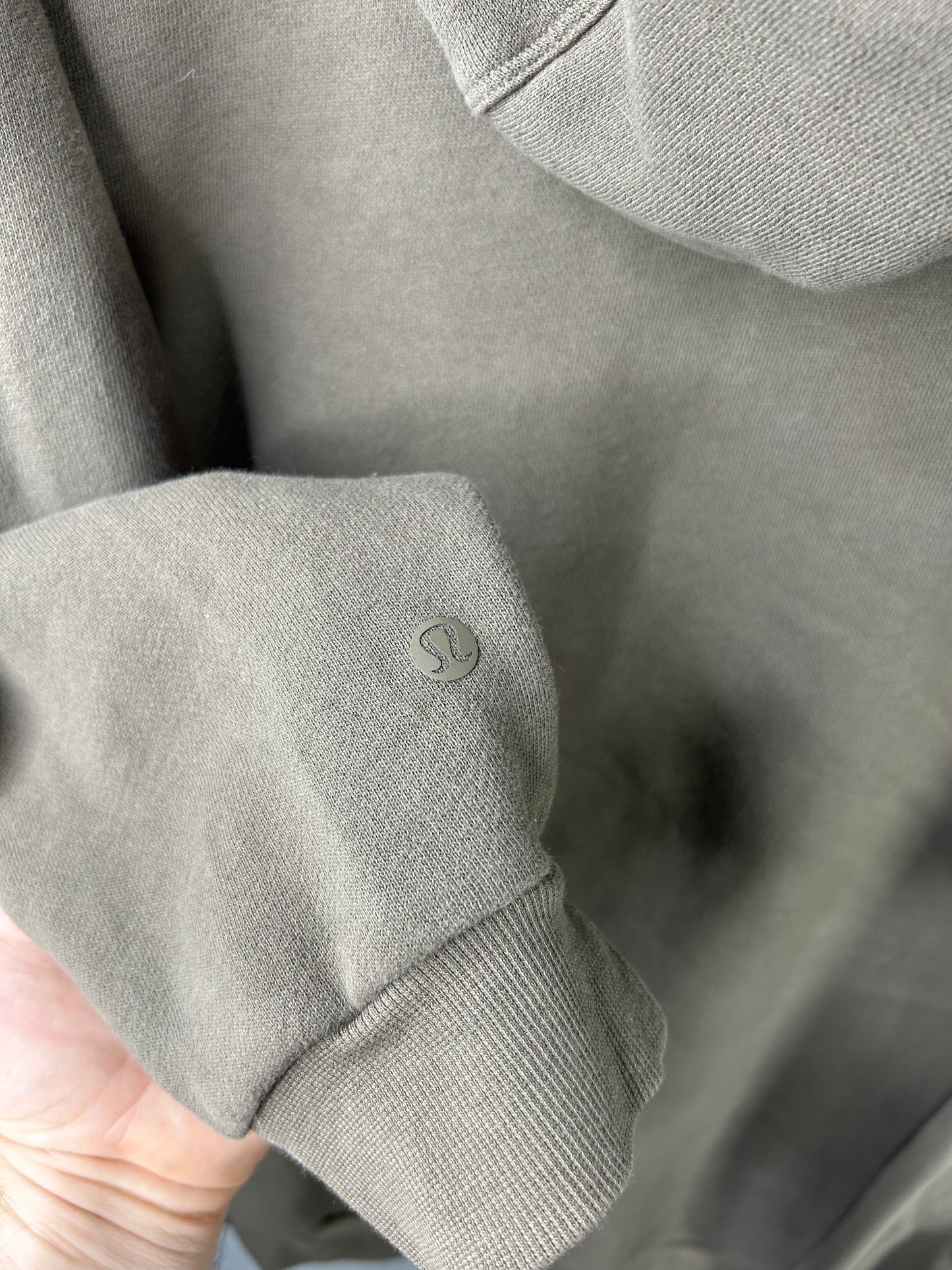 Lululemon Steady State Pullover Hoodie Mens Size 2XL Biege Brown (Square Dot)