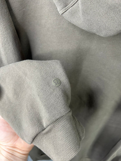 Lululemon Steady State Pullover Hoodie Mens Size 2XL Biege Brown (Square Dot)