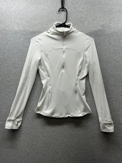 Lululemon Run Briskly 1/2 Zip Size 2 White