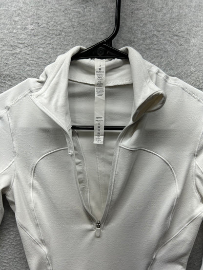 Lululemon Run Briskly 1/2 Zip Size 2 White