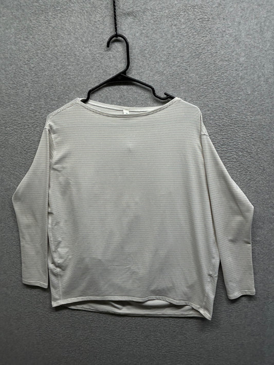 Lululemon Back in Action Long Sleeve Shirt *Shine Shine Stripe White Gold Metallic