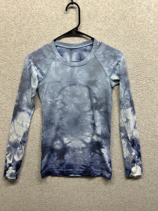 Lululemon Swiftly Tech Long Sleeve Shirt 2.0 Race Length Size 4 Blue Marble Dye