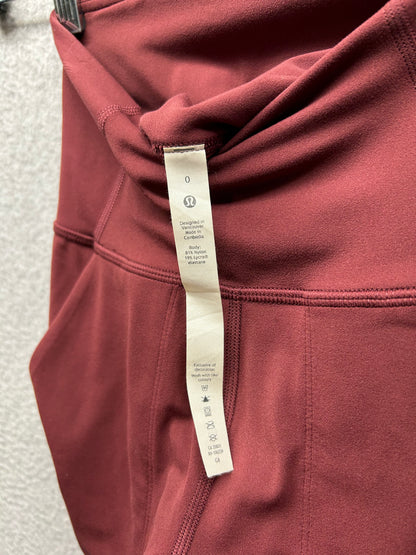 Lululemon Align Super-High-Rise Wide Leg Crop 23" Size 0 Mulled Wine
