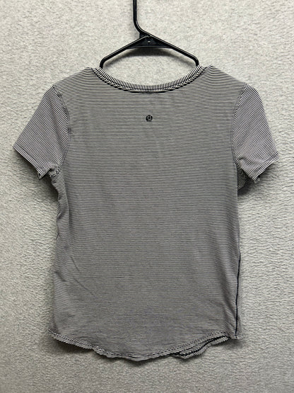Lululemon Love Tee III Size 6 Modern Stripe Heathered Black White