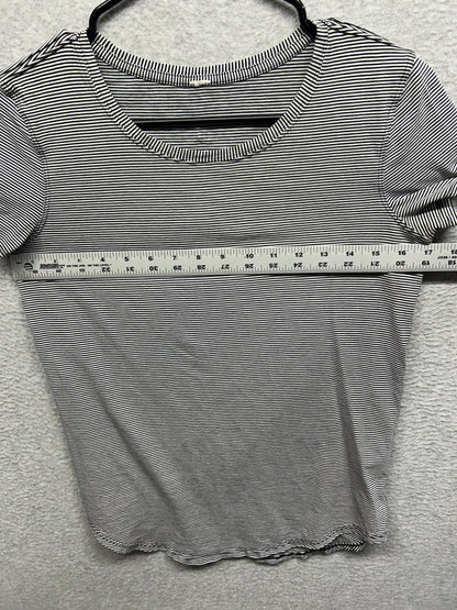 Lululemon Love Tee III Size 6 Modern Stripe Heathered Black White