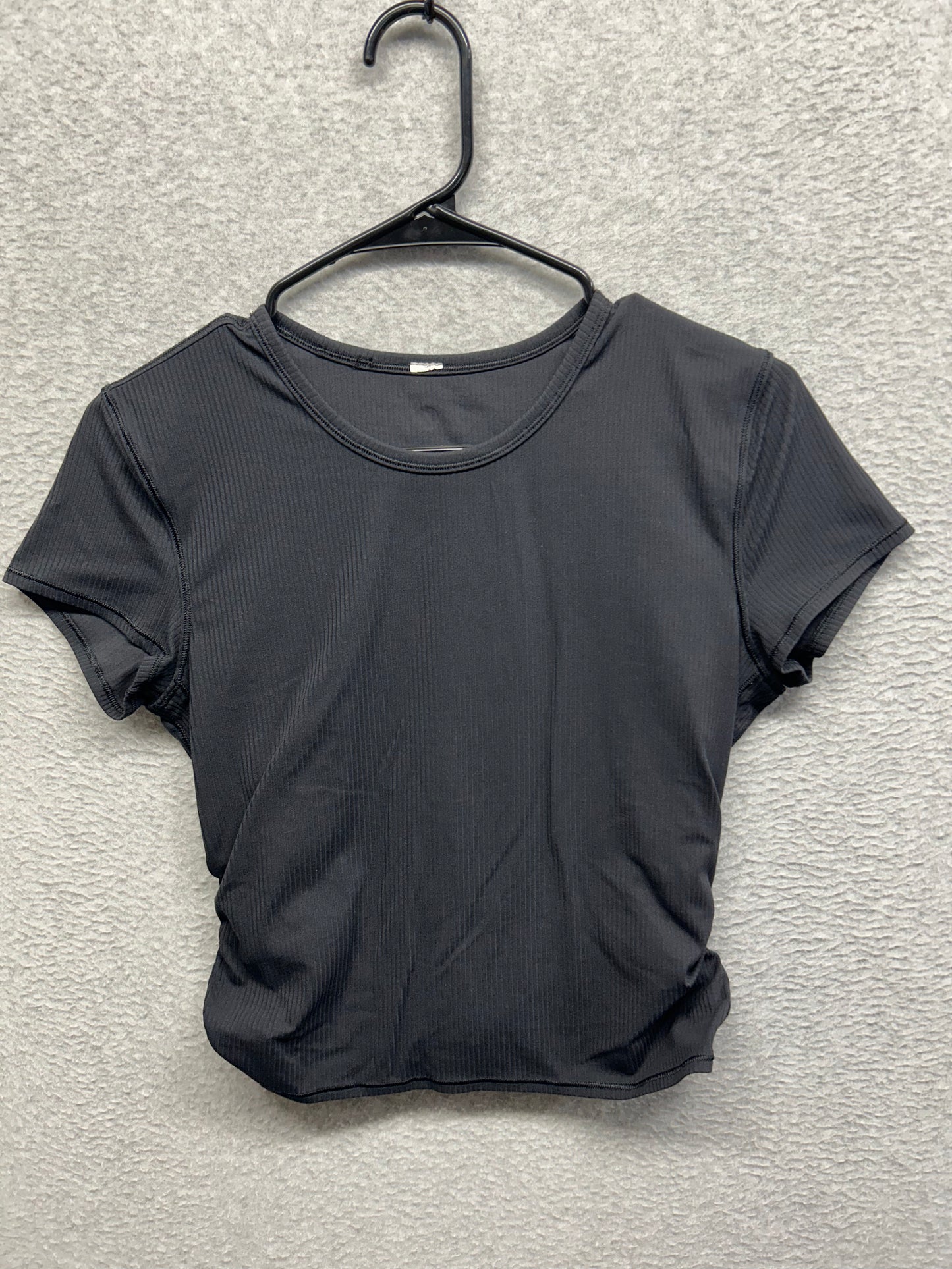 Lululemon All It Takes Back-Twist Ribbed Short-Sleeve Shirt Size 6 Black