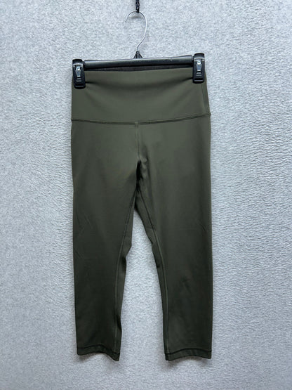Lululemon Wunder Under Crop Luxtreme 21" Size 6 Dark Olive