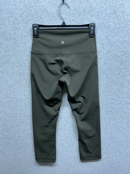 Lululemon Wunder Under Crop Luxtreme 21" Size 6 Dark Olive