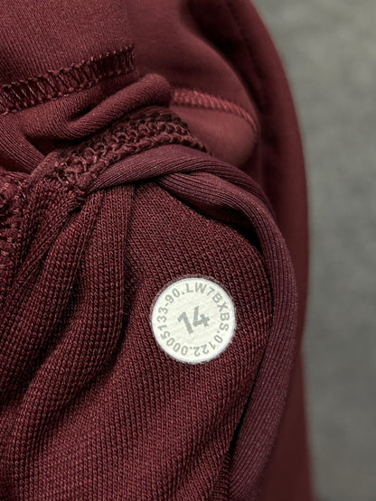 Lululemon Wunder Train Contour Fit High-Rise Short 8" Size 14 Red Merlot