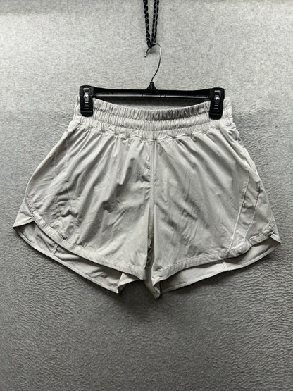 Lululemon Track That High-Rise Lined Short 5" Size 10 White (Sqaure Dot)