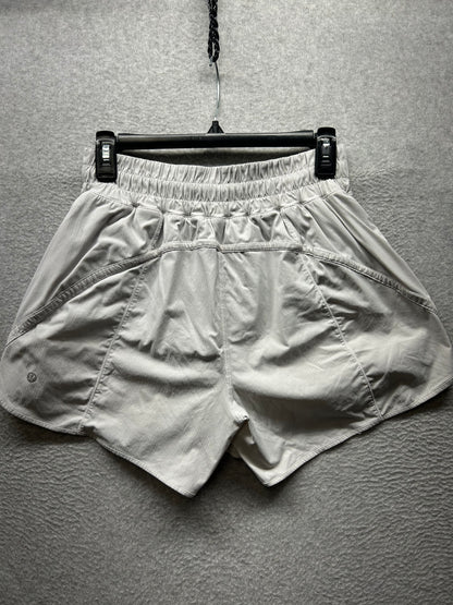 Lululemon Track That High-Rise Lined Short 5" Size 10 White (Sqaure Dot)