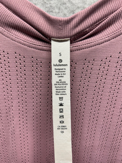 Lululemon Train to Be Short Sleeve Size Small (6) Pink Taupe