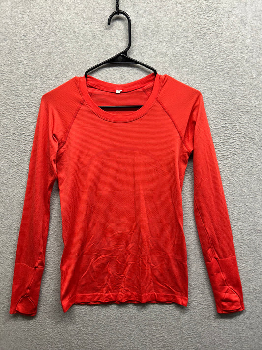 Lululemon Swiftly Tech Long-Sleeve Shirt 2.0 Hip Length Size 6 Hot Heat