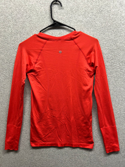 Lululemon Swiftly Tech Long-Sleeve Shirt 2.0 Hip Length Size 6 Hot Heat