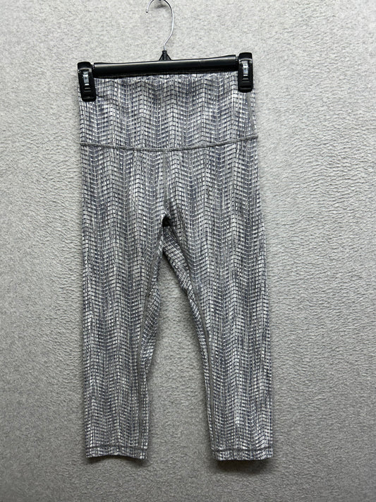 Lululemon Wunder Under Crop Hi-Rise 21" Size 6 Luon Arrow Jacquard Silver Spoon