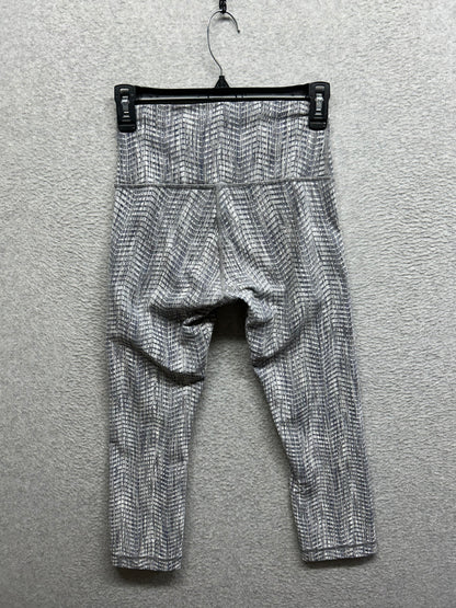 Lululemon Wunder Under Crop Hi-Rise 21" Size 6 Luon Arrow Jacquard Silver Spoon