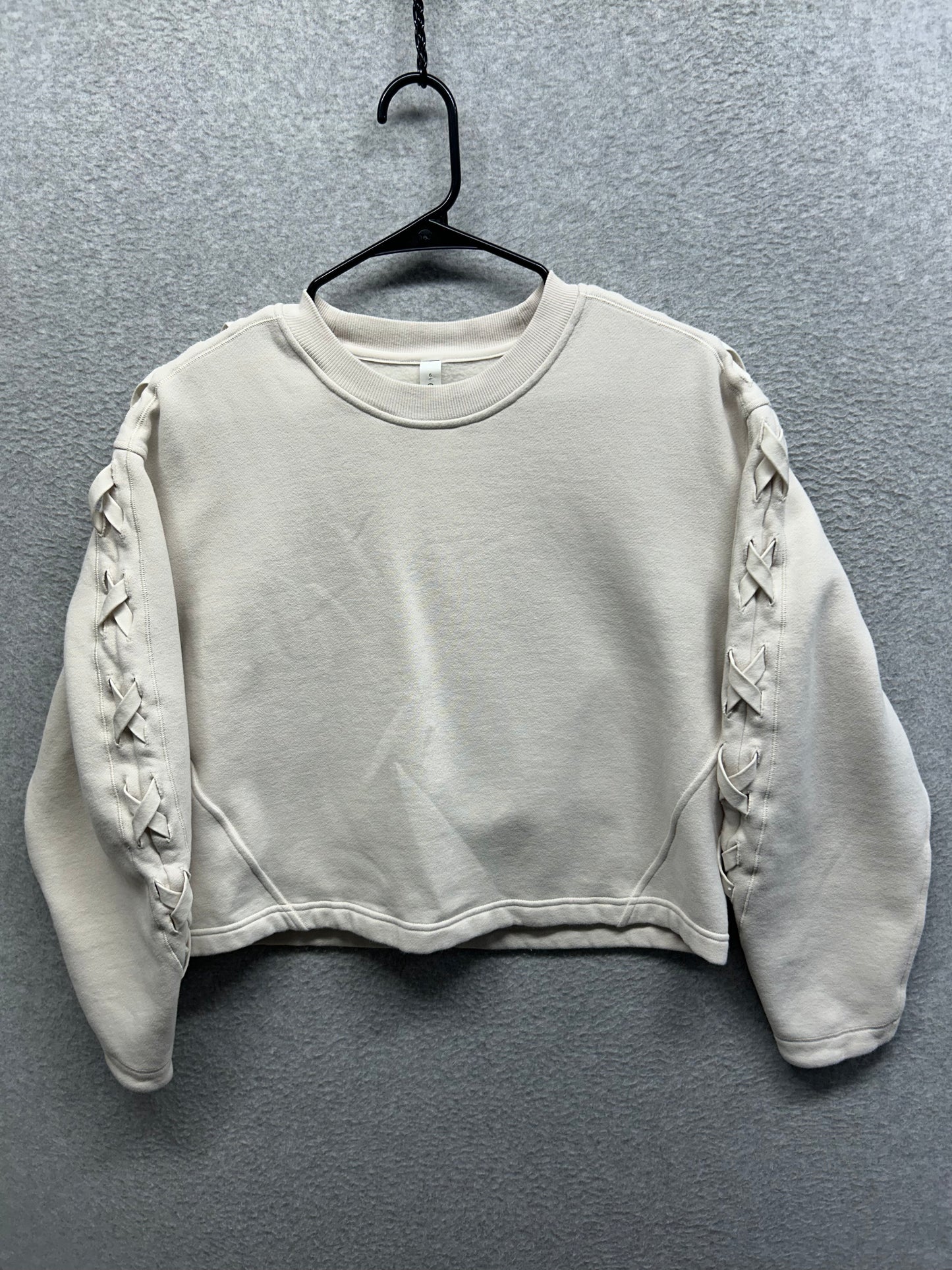 Lululemon Braided Sleeve Pullover Size 6 White Opal