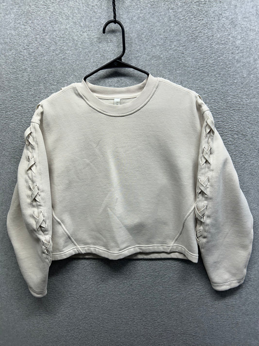 Lululemon Braided Sleeve Pullover Size 6 White Opal