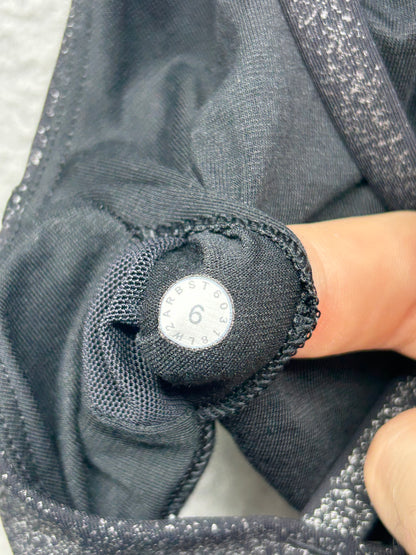 Lululemon Energy Bra Size 6 Luminosity Foil Print Black Silver