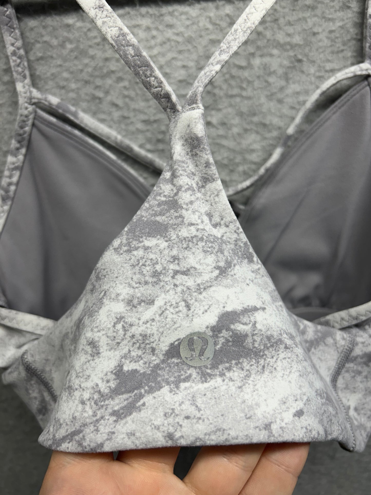Lululemon Expand Your Limits Bra Size 6 Washed Marble Alpine White Silverscreen