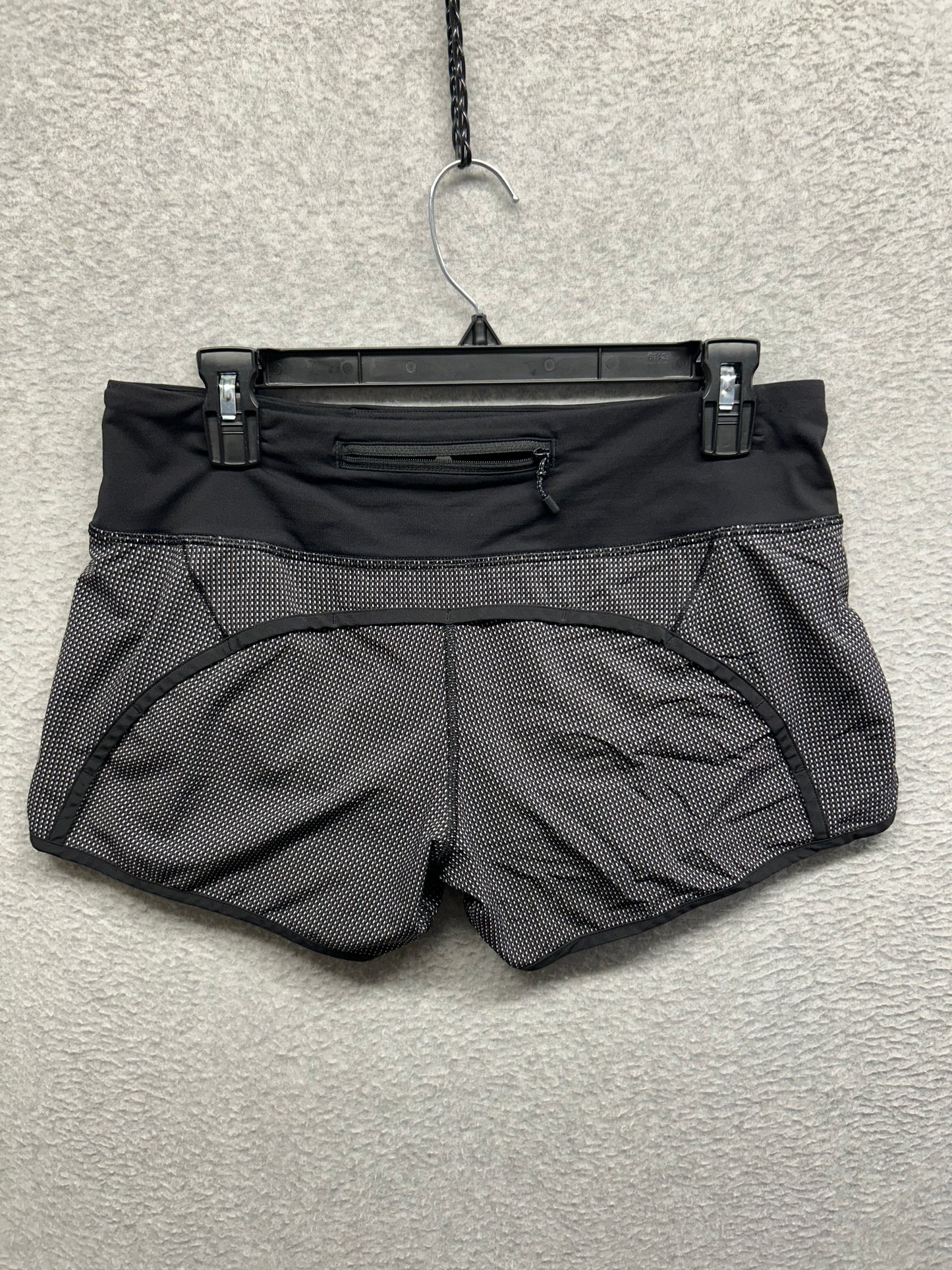 Lululemon Run Times Short Size 6 Teeny Check Print White Black