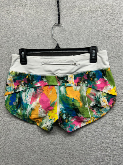 Lululemon Speed Up Low-Rise Lined Short 2.5" Size 6 No Limits White Multi
