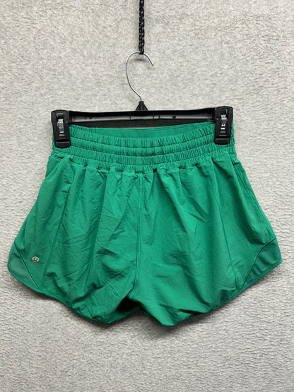 Lululemon Hotty Hot High-Rise Lined Short 4" Size 6 (Square) Cascadia Green
