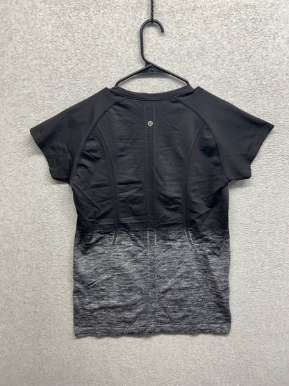 Lululemon Swiftly Tech Short Sleeve Crew Size 12 White / Black Gradient