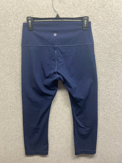 Lululemon Wunder Under Crop High-Rise Spray 21" Size 8 Indigo Spray Mineral Blue
