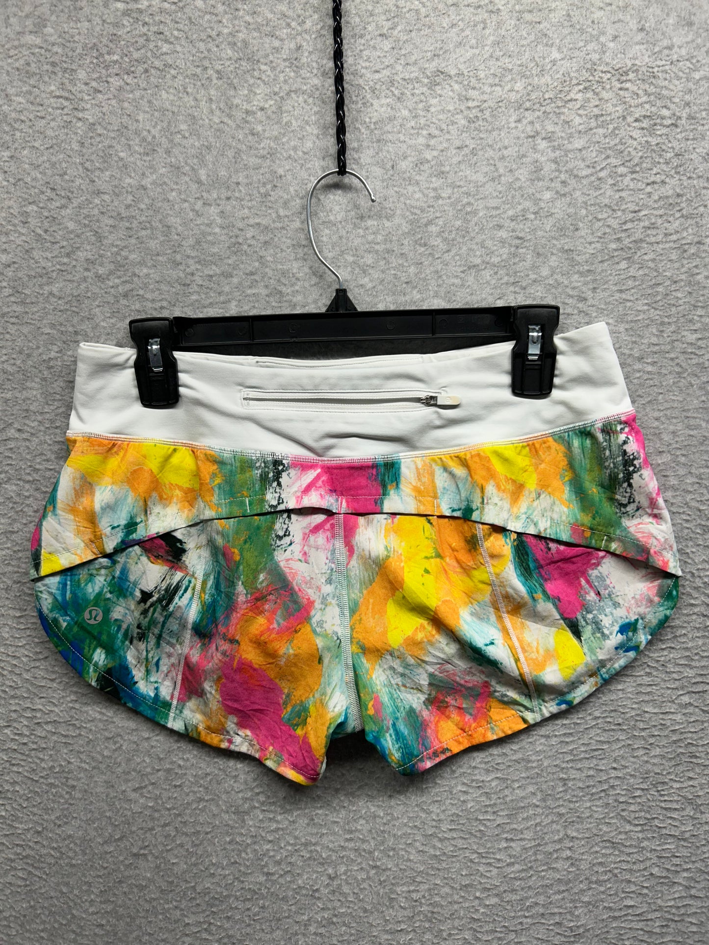 Lululemon Speed Up Low-Rise Lined Short 2.5" Size 6 No Limits White Multi