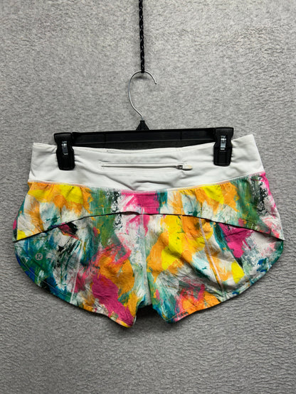 Lululemon Speed Up Low-Rise Lined Short 2.5" Size 6 No Limits White Multi