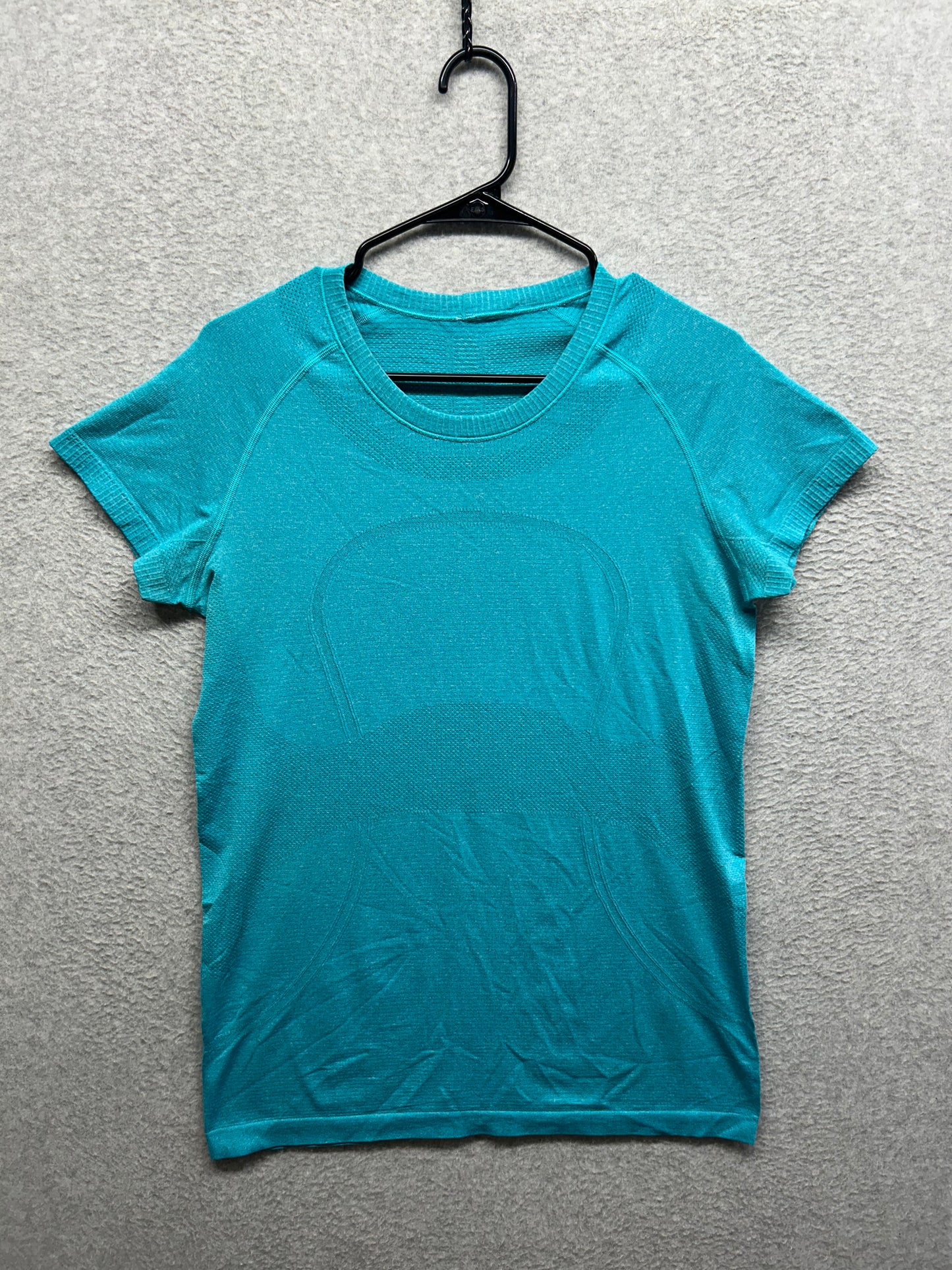 Lululemon Run: Swiftly Tech Short Sleeve Size 12 Heathered Surge Teal Blue