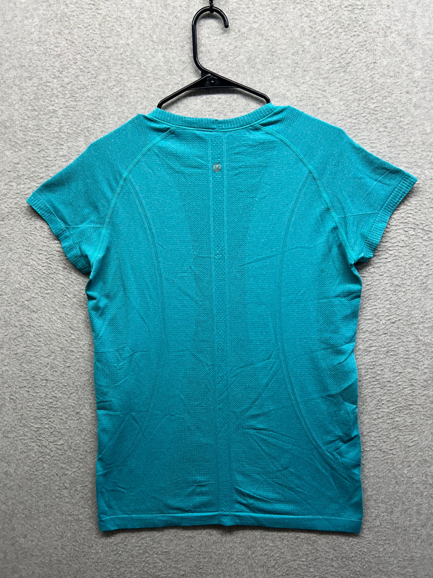 Lululemon Run: Swiftly Tech Short Sleeve Size 12 Heathered Surge Teal Blue