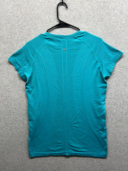 Lululemon Run: Swiftly Tech Short Sleeve Size 12 Heathered Surge Teal Blue