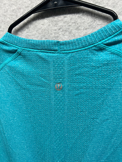 Lululemon Run: Swiftly Tech Short Sleeve Size 12 Heathered Surge Teal Blue