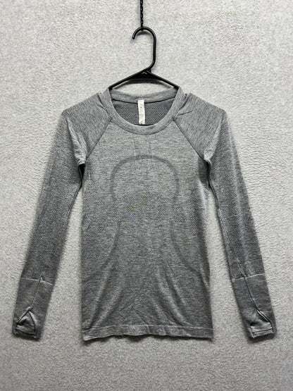 Lululemon Swiftly Tech Long Sleeve Crew Size 4 Heathered Slate