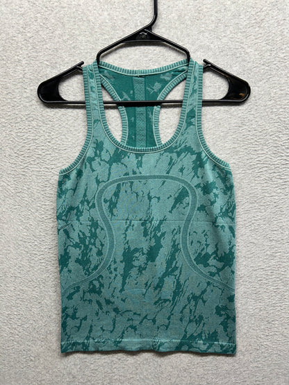 Lululemon Swiftly Racerback Size 6 Teal Green Camo