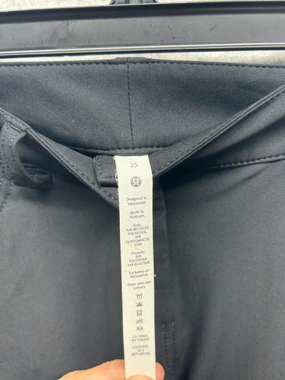 Lululemon City Sleek 5 Pocket Wide-Leg High Rise Pant Size 25x24.5 Black
