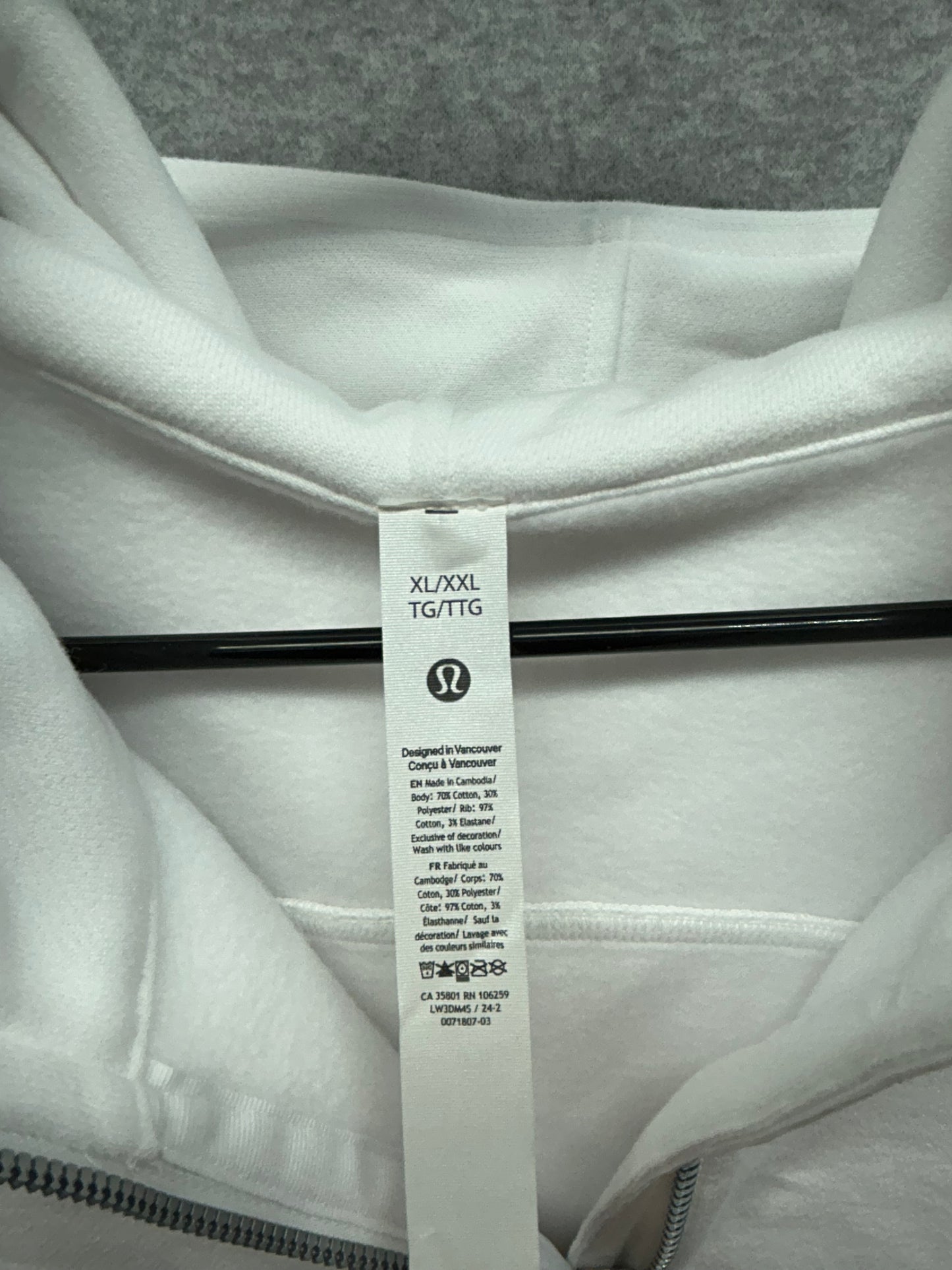Lululemon Scuba Oversized Half-Zip Hoodie Size XL/XXL White