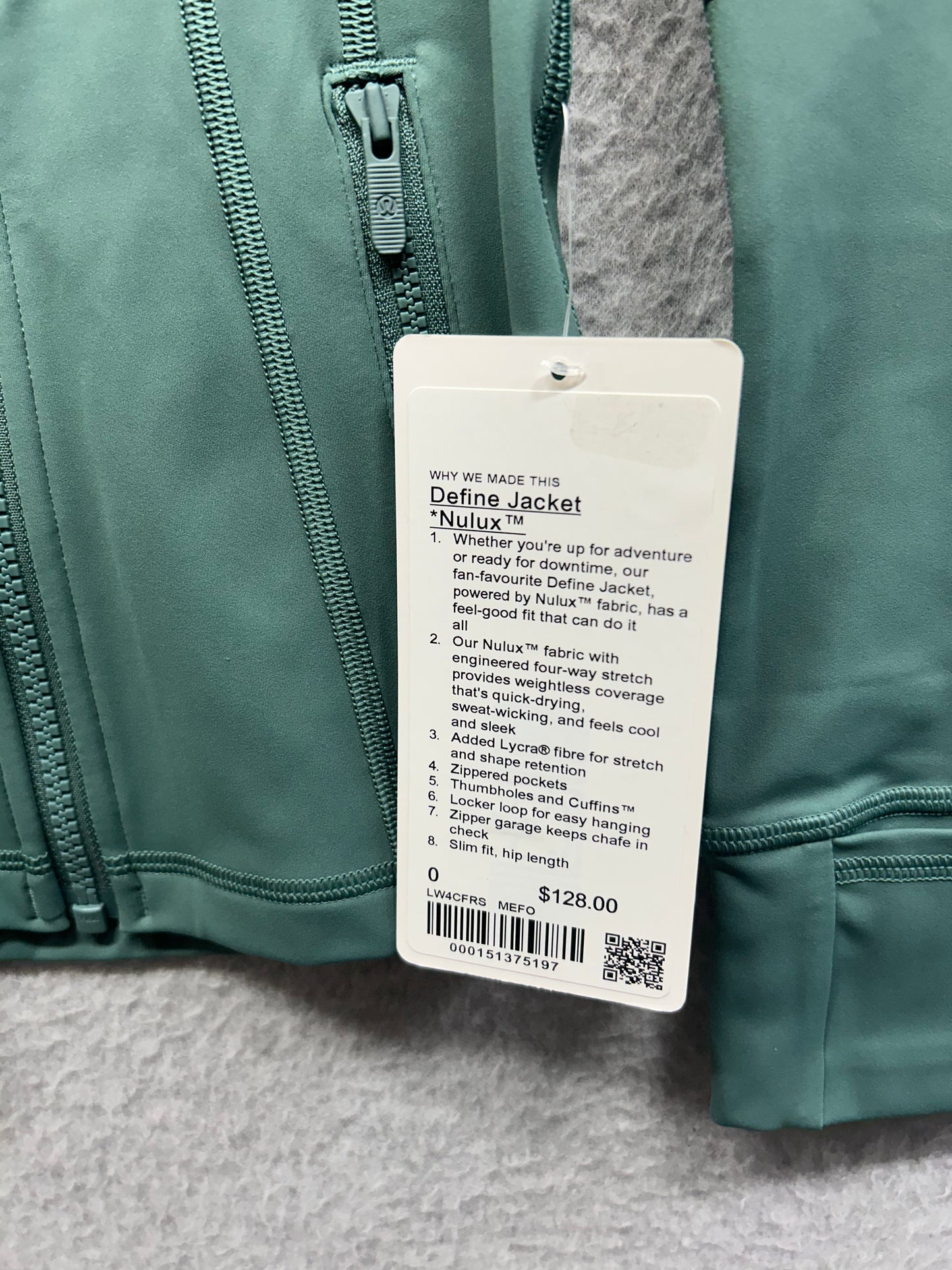 Lululemon Define Jacket Nulux Size 0 Medium Forest